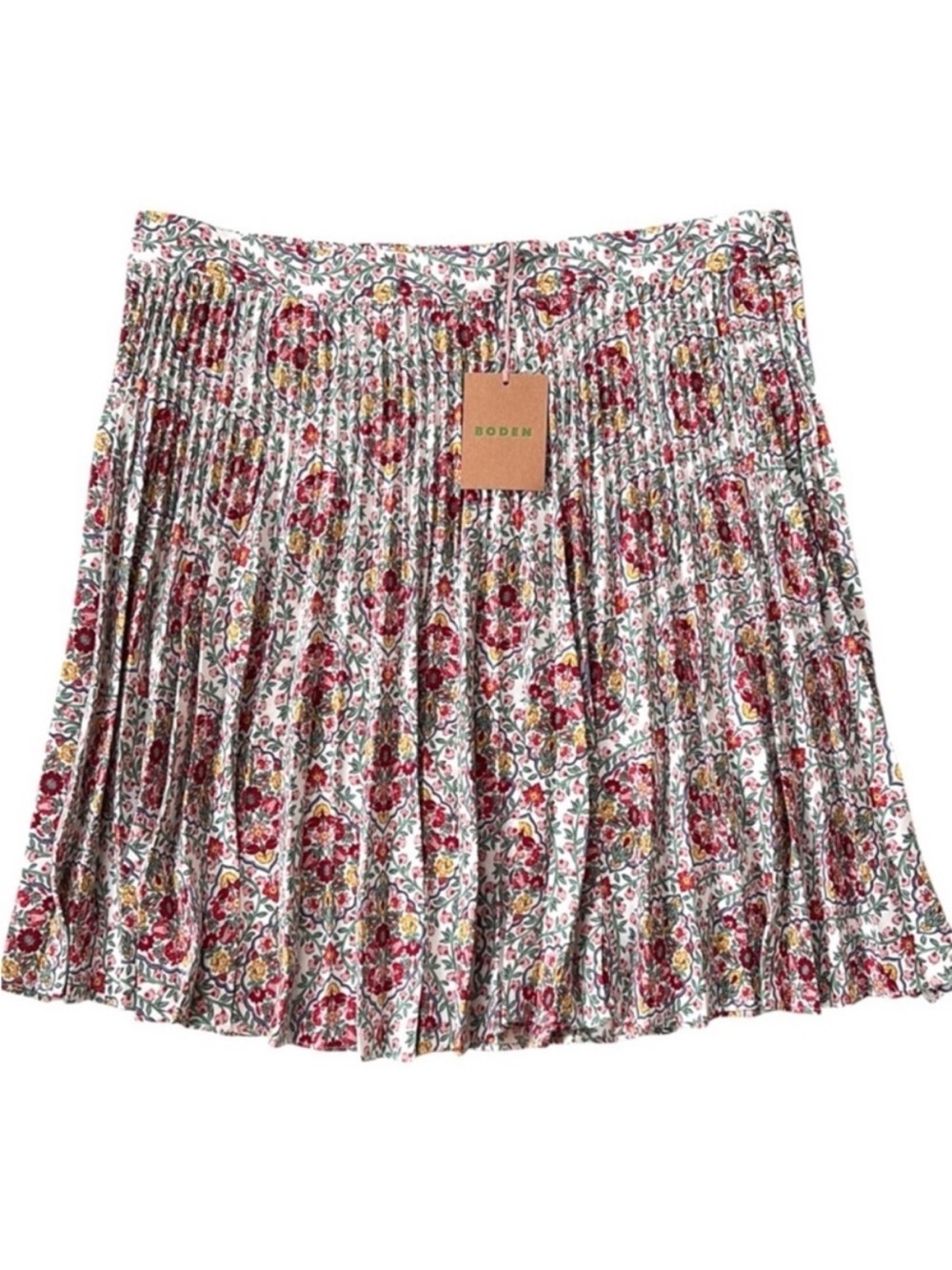 Boden Floral Pleated Skirt Women’s Size 8 Festival Boho NWT